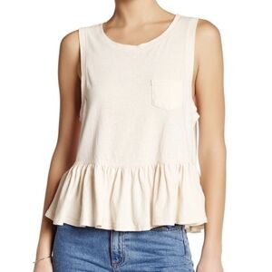 We The Free Ivory Peplum Tank Top